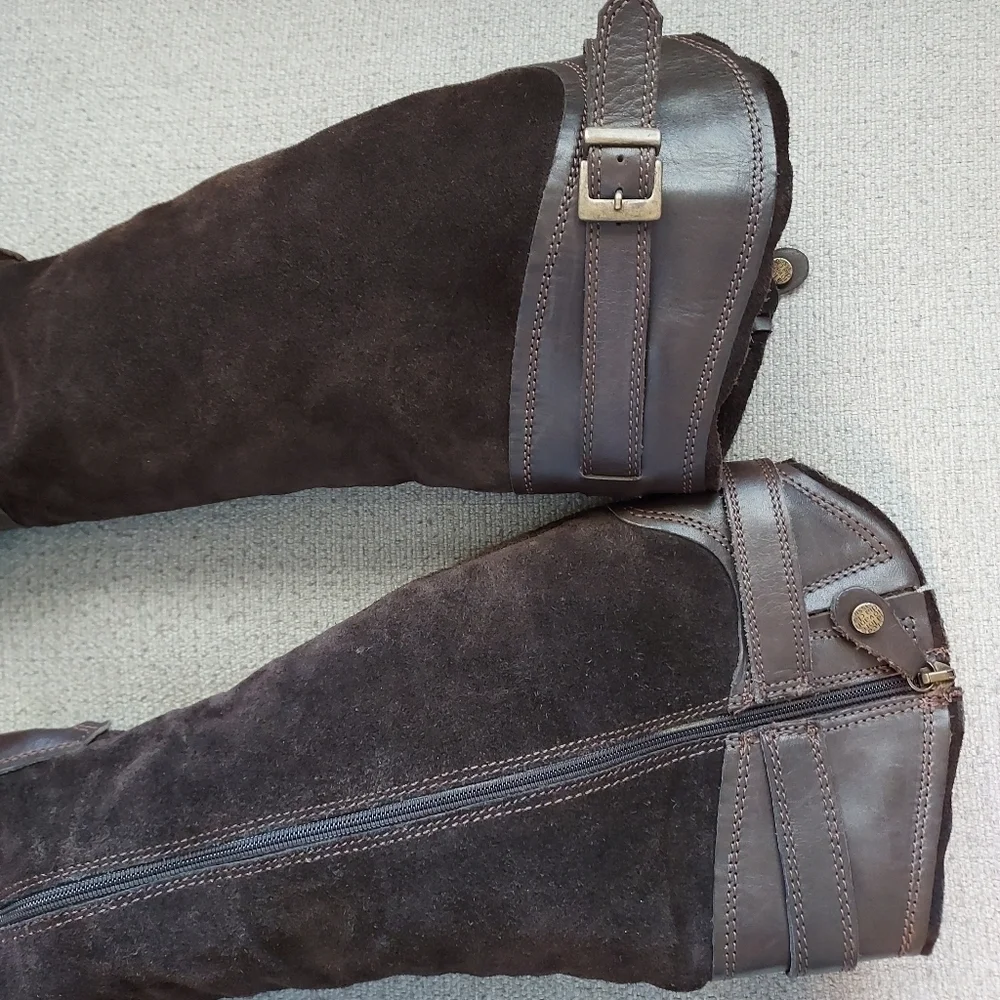 Fabianelli Made in Italian Leather  Riding Boots With Fleece Lining Sz 39/8.5